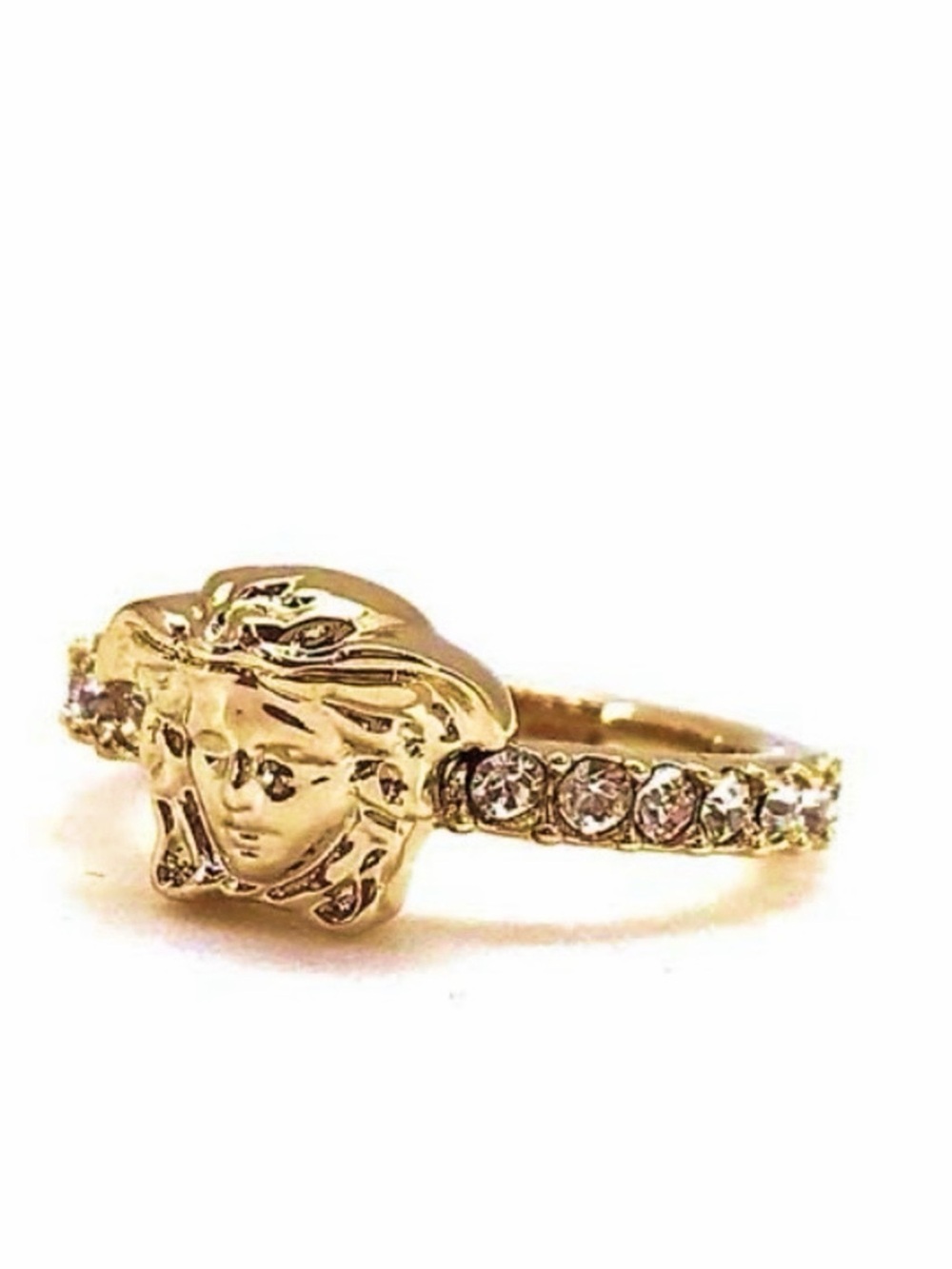 Versace Gold La Medusa Crystal Ring